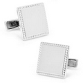 Sterling Square Rope Border Engravable Cufflinks